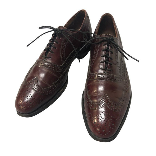 アレンエドモンズ レザーシューズ 内羽根 フルブローグ ガラスレザー ボルドー メンズ サイズ9.5 メンズ Allen Edmonds Chester 約27.5cm【AFC46】