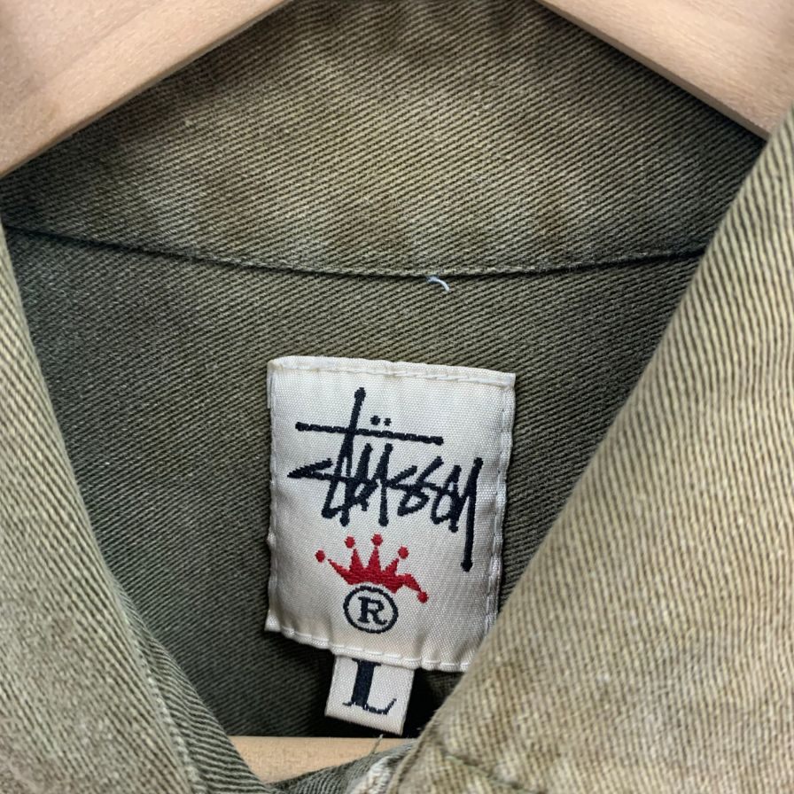 中古◆オールド ステューシー 長袖シャツ 90年代 90s ブラウン系 メンズ サイズL OLD STUSSY 【AFB25】