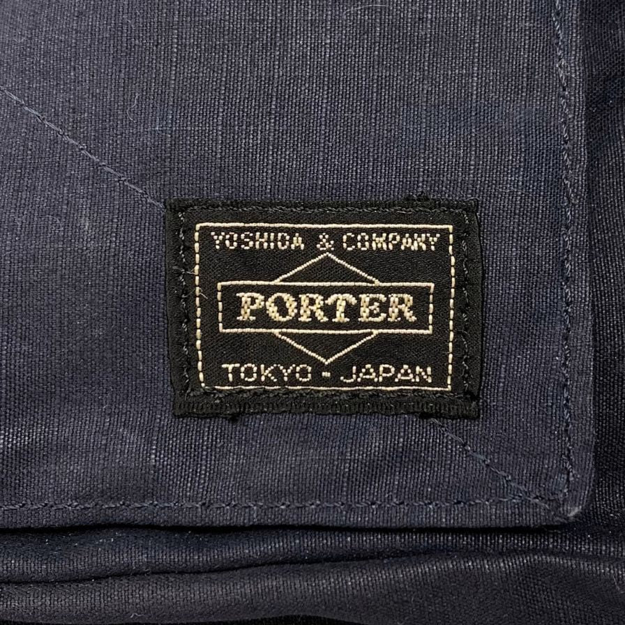 ポーター  キューブ  ウエストポーチ スクエア ファスナー  ネイビー PORTER CUBE【AFE3】