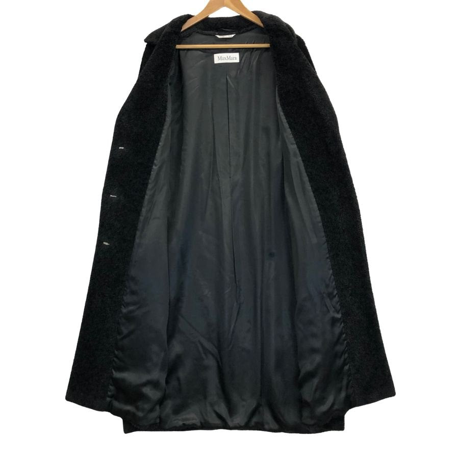 美品◆マックスマーラ コート アルパカ×ウール サイズ42  ブラック レディース  旧白タグ Max Mara 【AFA11】