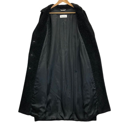 美品◆マックスマーラ コート アルパカ×ウール サイズ42  ブラック レディース  旧白タグ Max Mara 【AFA11】