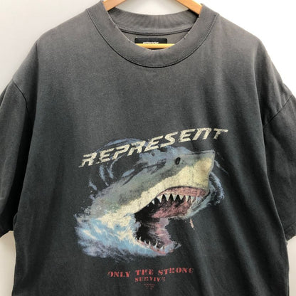 美品◆リプレゼント Tシャツ シャーク ダメージ加工 メンズ サイズXL ブラック REPRESENT 【AFB24】