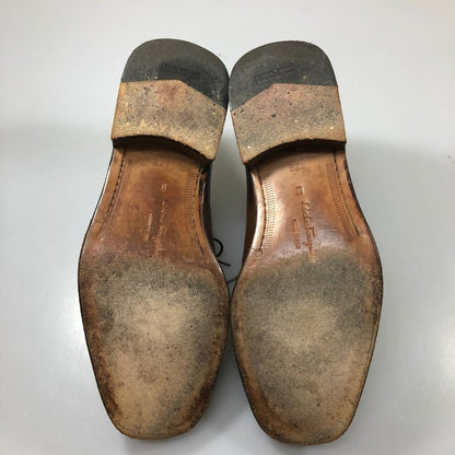 サルヴァトーレフェラガモ レザーシューズ ホールカット 6321 ラウンドトゥ カーフ ブラウン サイズUK8EEE  Salvatore Ferragamo 約26.5cm【AFC7】