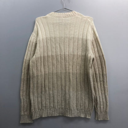 美品◆エルメネジルドゼニア ニットセーター カシミヤ100% グラデーション Vネック ホワイト系 サイズ48 メンズ Ermenegildo Zegna 【AFB41】