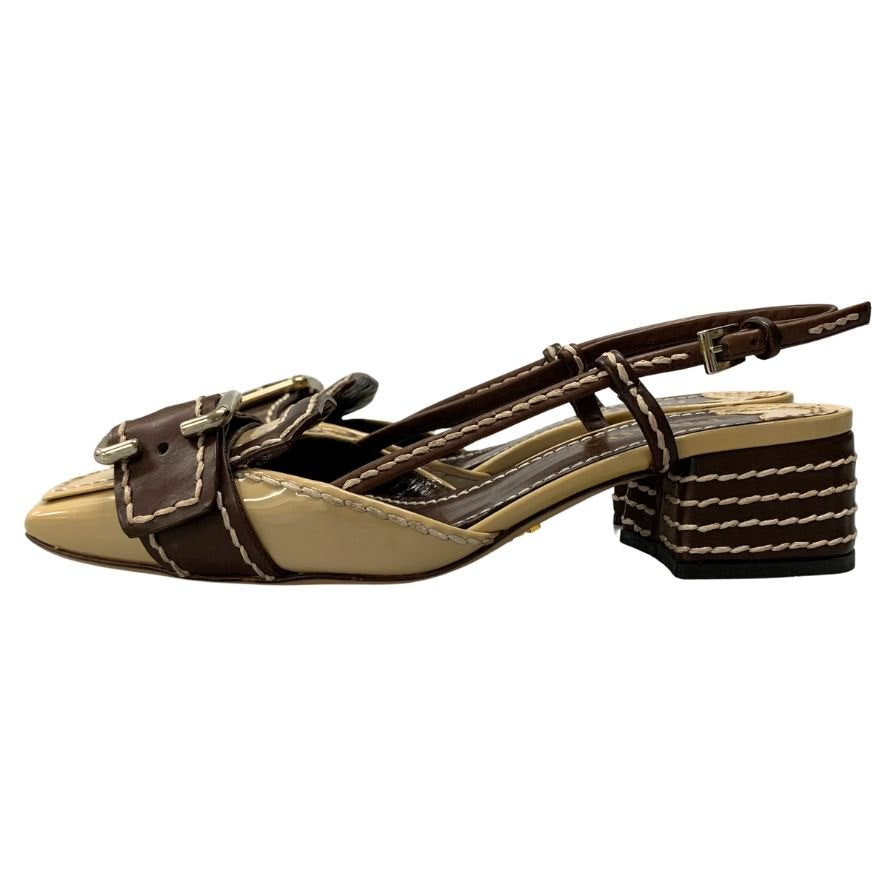 プラダ パンプス バックル ベージュ レディース サイズ36 PRADA