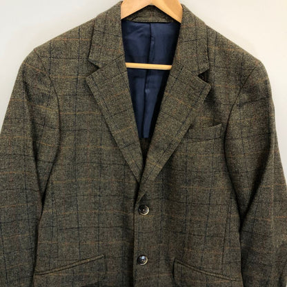 極美品◆ハケットロンドン  テーラードジャケット ウール 羊毛 チェック柄 グレー系 サイズ34R/44R HACKETT LONDON 【AFA1】