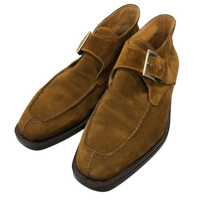 ストールマンテラッシ スエード チャッカブーツ Uチップ メンズ サイズ40.5 ブラウン SUTOR MANTELLASSI 約25.5cm【AFC30】