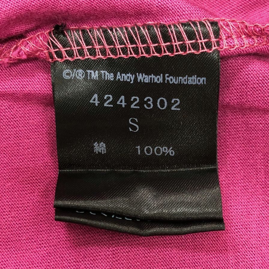 美品◆ヒステリックグラマー アンディウォーホル 長袖 プリント フォト Tシャツ ピンク キッズ サイズS HYSTERIC GLAMOUR 【AFB39】