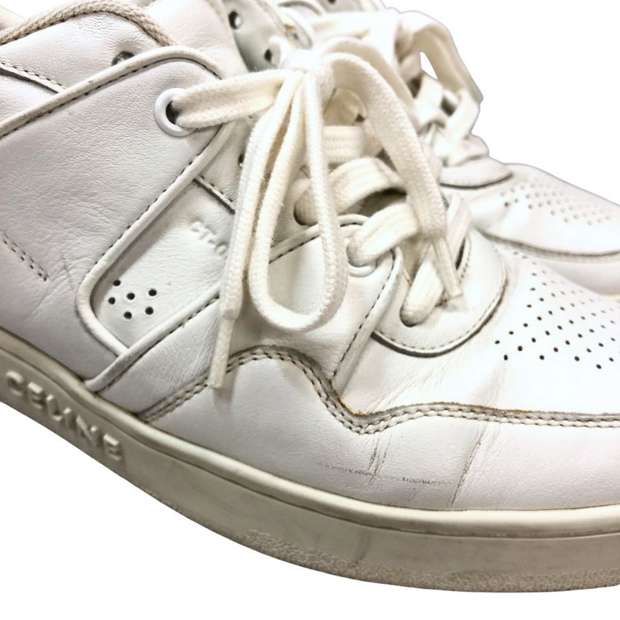 セリーヌ ローカットスニーカー レザー CT-04 ホワイト メンズ サイズ39 CELINE BREAK LOW 約24.0cm【AFD6】