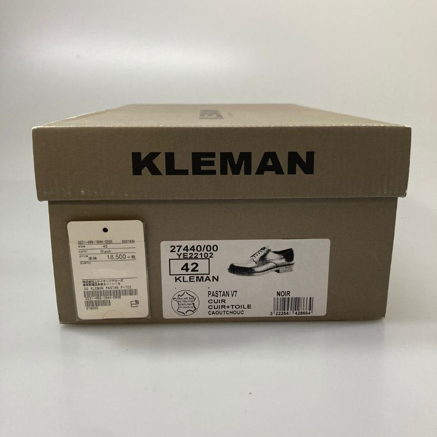 クレマン パスタン プレーントゥ レザー レースアップシューズ  メンズ ブラック サイズ42 KLEMAN 約27.0cm【AFD7】
