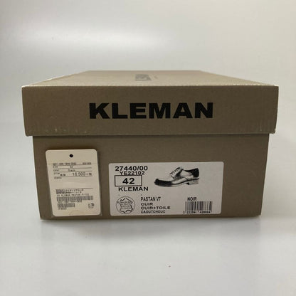 クレマン パスタン プレーントゥ レザー レースアップシューズ  メンズ ブラック サイズ42 KLEMAN 約27.0cm【AFD7】