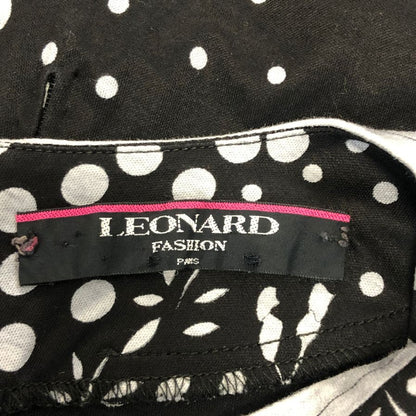 美品◆レオナール ワンピース モノトーン 総柄 レディース サイズL LEONARD 【AFB3】