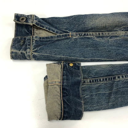 美品◆エフオービーファクトリー デニムジャケット Ｆ2206 ダメージ加工 インディゴ サイズＳ FOB FACTORY 【AFB6】