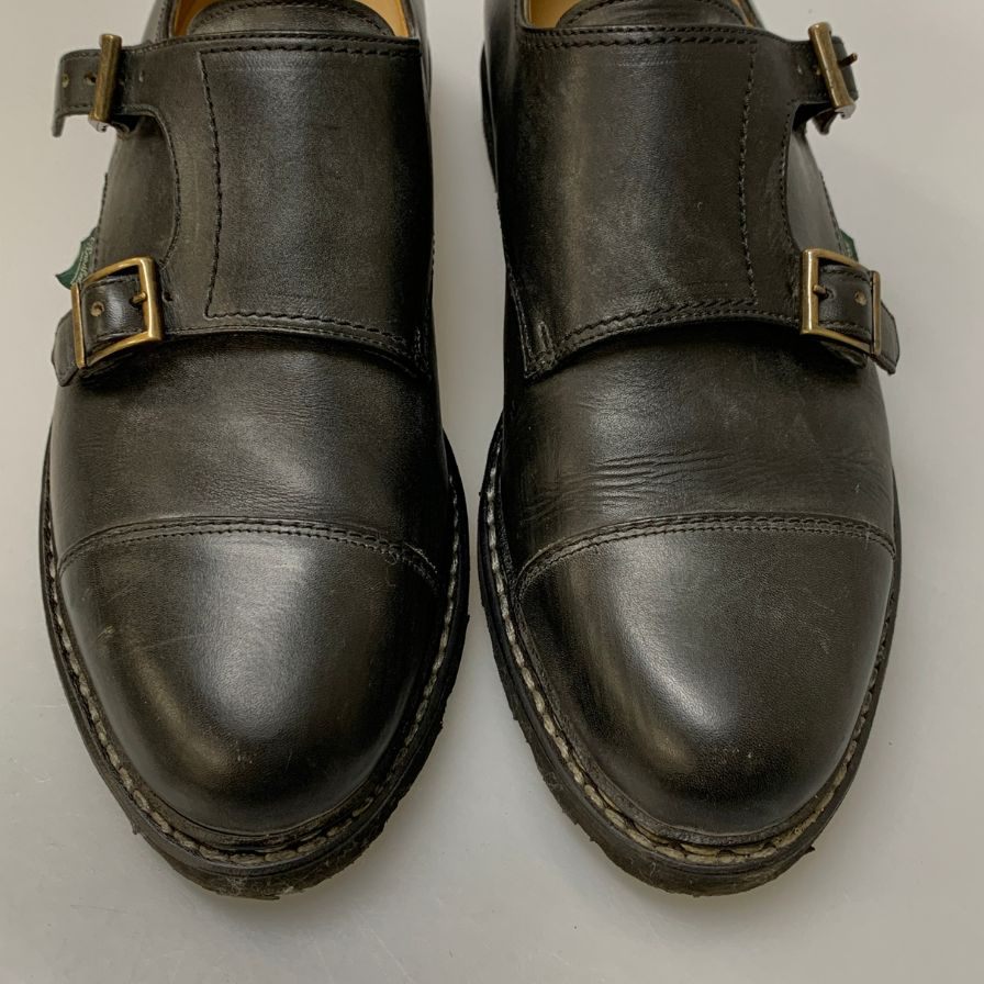 パラブーツ レザーシューズ ダブルモンクストラップ ウィリアム レザー メンズ サイズ6 ブラック Paraboot WILLIAM 約24.5cm【AFD9】