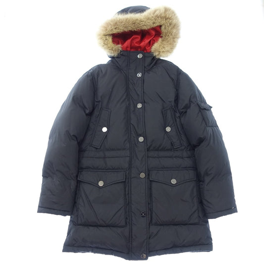Good Condition◆Tommy Hilfiger Down Coat Fur Black Ladies Size M Tommy Hilfiger [AFA22] 