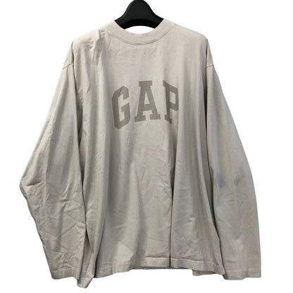 中古◆イージー ギャップ ロンT 長袖 プリント デザイン ロングスリーブ ビッグシルエット ベージュ メンズ LサイズYEEZY GAP DOVE 【AFB36】