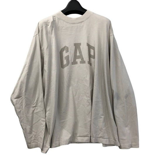 中古◆イージー ギャップ ロンT 長袖 プリント デザイン ロングスリーブ ビッグシルエット ベージュ メンズ LサイズYEEZY GAP DOVE 【AFB36】