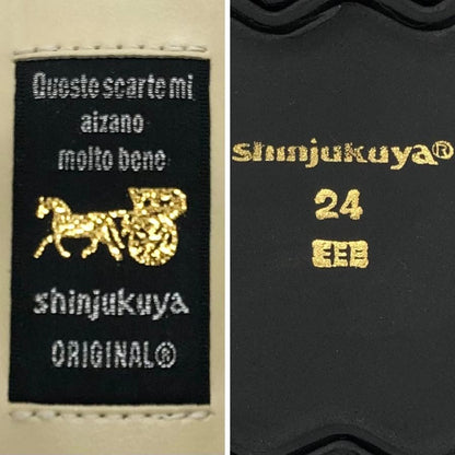 新宿屋 レザーパンプス パイソン 4500-545 24.0cm レディース アイボリー shinjukuya 約24.0cm【7-13】