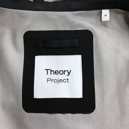 極美品◆セオリー ナイロンフーデッドジャケット ドローコード ブラック サイズM メンズ theory 【AFB56】