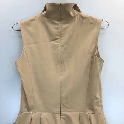 美品◆フォクシー ニューヨーク ワンピース 襟付 モダンギャルソン 膝丈 ポリエステル ストレッチ ベージュ レディース サイズ40 FOXEY NEW YORK 【AFB32】