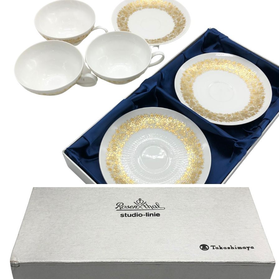 ローゼンタール スタジオライン ティーカップ&ソーサー ホワイト 3客セット Rosenthal studio-line【AFI21】【中古】