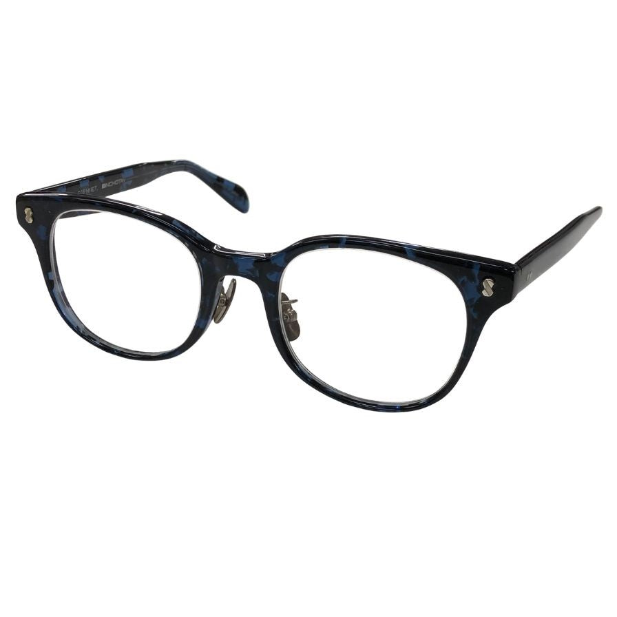 ソフネット×金子眼鏡 24AW 眼鏡 BINCHOTAN WELLINGTON GLASSES ブルー×ブラック メンズ SOPH-232082 SOPHNET.【AFI11】