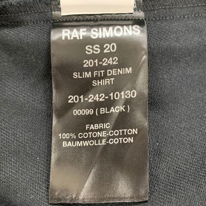 美品◆ラフシモンズ 20SS スリムフィットデニムシャツ サイズM メンズ ブラック RAF SIMONS 【AFA8】