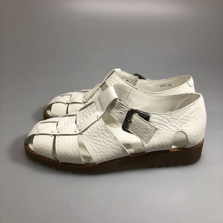 パラブーツ パシフィック スポーツ グルカサンダル ホワイト レザー サイズ39 Paraboot PACIFIC SPORT 約24.0cm【AFC32】