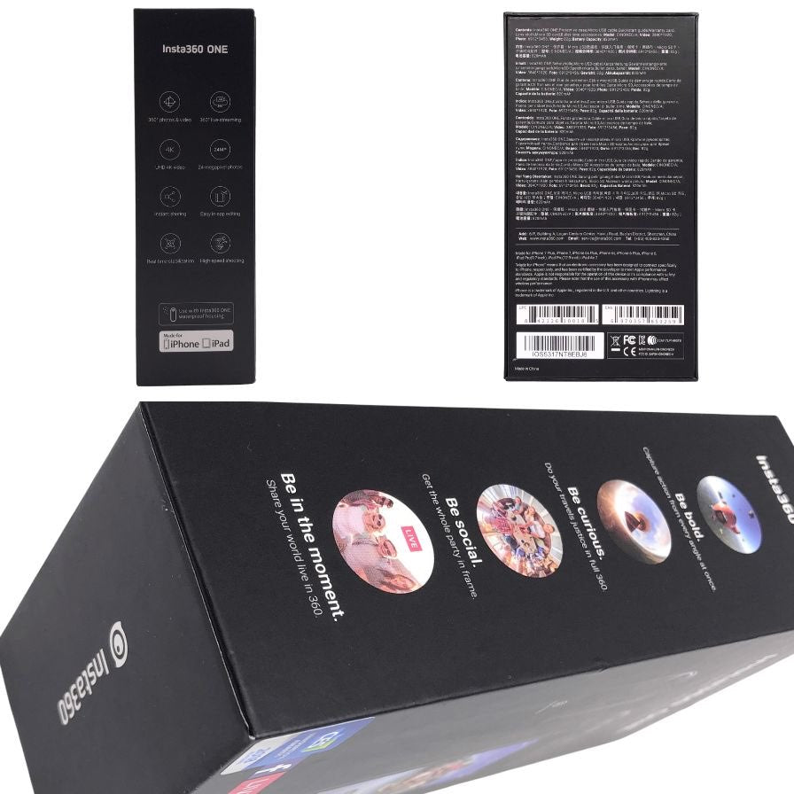 インスタ360 ウェアラブルカメラ 360度 全天球 VR アクションカメラ 2018年製 ブラック ユニセックス INSTA360 ONE【AFI21】【中古】