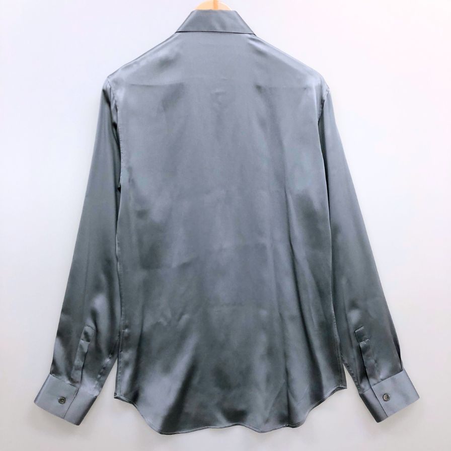 極美品◆ディオール 長袖 ドレス シルク シャツ 20ss グレー サイズ38 Dior 【AFB4】