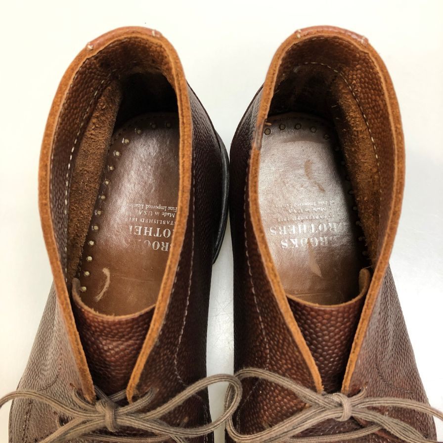 アレンエドモンズ ブルックスブラザーズ別注 チャッカブーツ シボレザー ブラウン メンズ サイズ7.5D Allen Edmonds×Brooks Brothers 約25.5cm【AFC43】