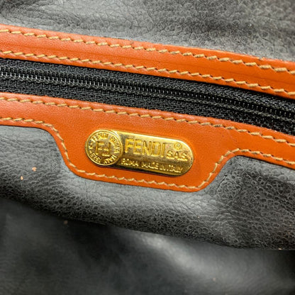 フェンディ ボストンバック 2way ストライプ ペカン柄ブラウン  FENDI【AFE10】
