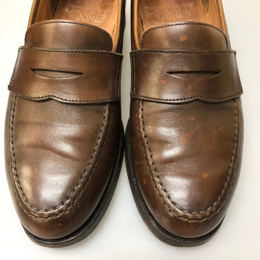 クロケット&ジョーンズ レザーシューズ ローファー ボストン ダークブラウン サイズUK5.5E メンズ Crockett&Jones 約24.0cm【AFD4】