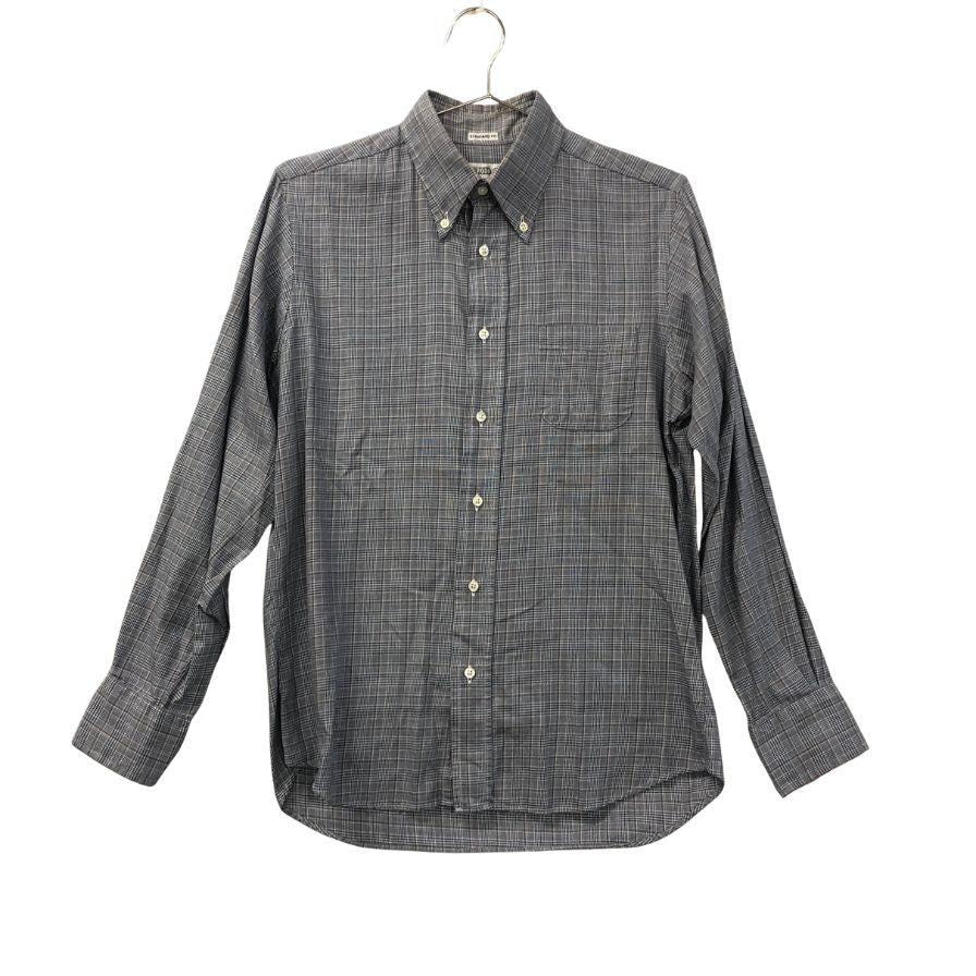 美品◆インディビジュアライズドシャツ 長袖シャツ ボタンダウン チェック グレー メンズ サイズ15-32 INDIVIDUALIZED SHIRTS 【AFB51】