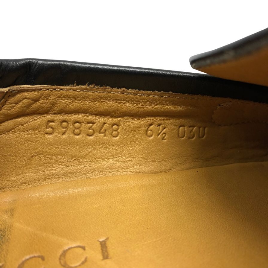 グッチ ローファー インターロッキング ブラック メンズ サイズ6.5 598348 GUCCI 約25.0cm【AFC32】
