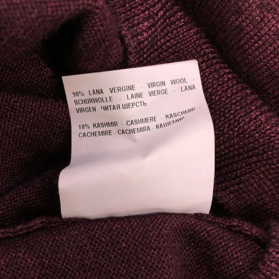 美品◆グランサッソ ニット セーター タートルネック ウール カシミヤ混 メンズ ボルドー系 サイズ52 Gran Sasso 【AFB15】