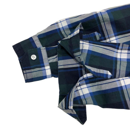 美品◆ユニフォームエクペリメント チェック 長袖シャツ 23SS UE-230019 メンズ サイズ3 ブルー Uniform Experiment 【AFB39】