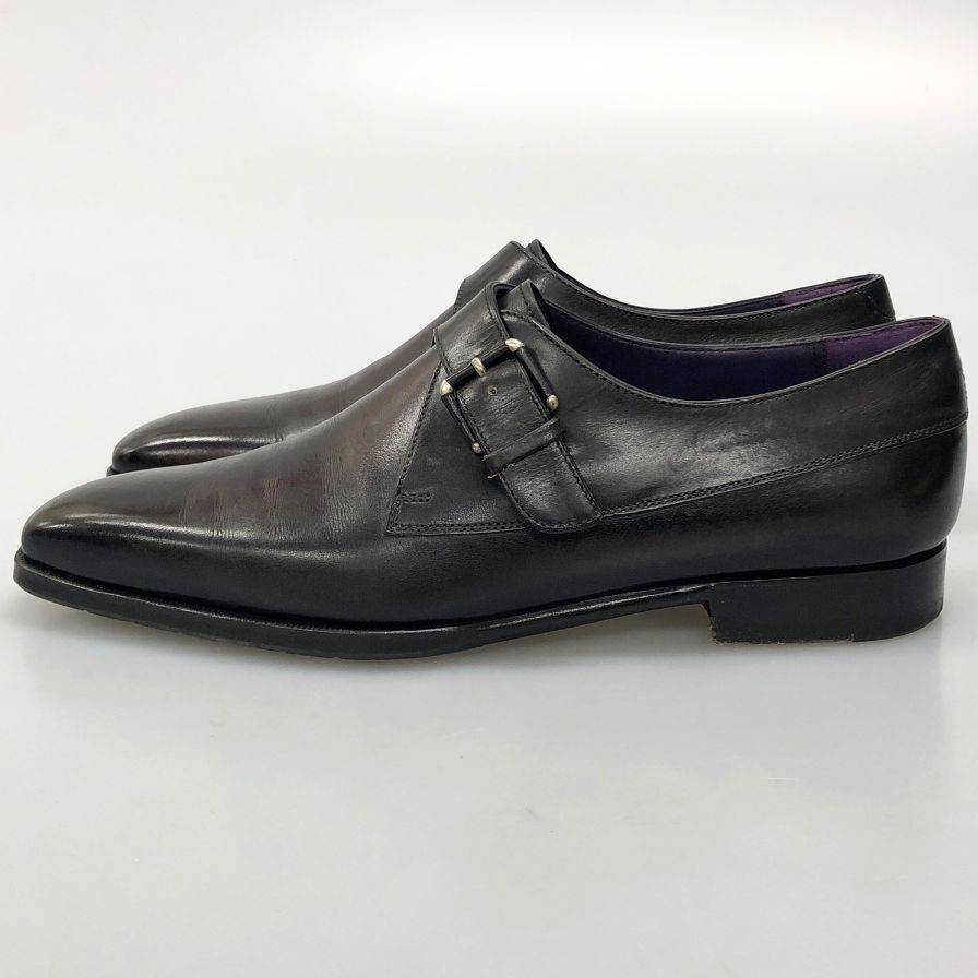 ベルルッティ シングルモンク パティーヌ カーフ メンズ パープル系 サイズUK7 Berluti ビジネスシューズ 約25.5cm【LA】【中古】