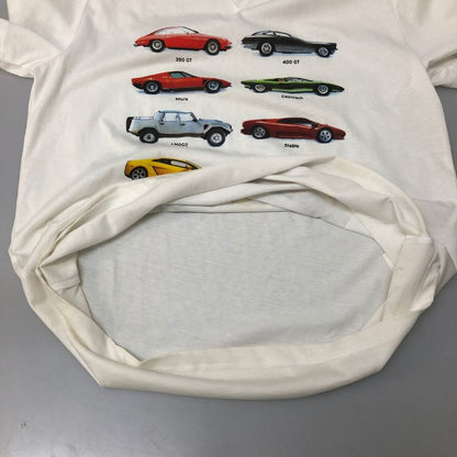中古◆ランボルギーニ プリント Ｔシャツ メンズ サイズS ホワイト LAMBORGHINI 【AFB2】