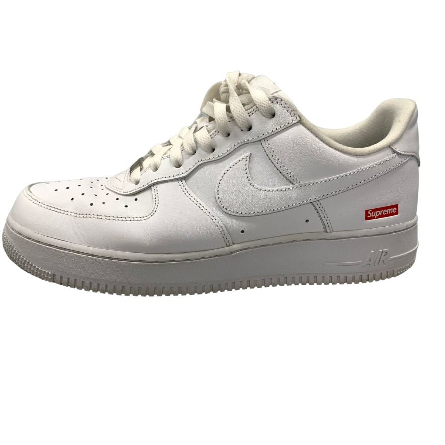 美品◆ナイキ × シュプリーム スニーカー エアフォース1 CU9225-100 ホワイト メンズ 28cm NIKE×Supreme AIR FORCE 1 LOW【AFD14】