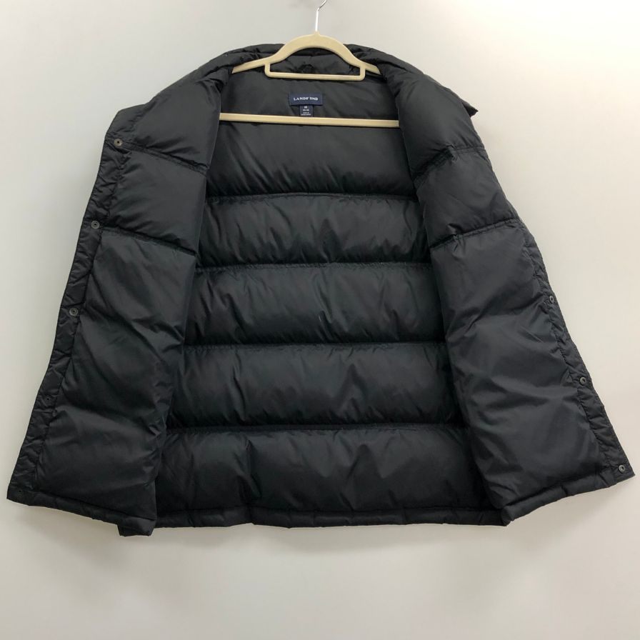 美品◆ランズエンド ダウンベスト ブラック メンズ サイズ M LANDS' END 【AFA23】