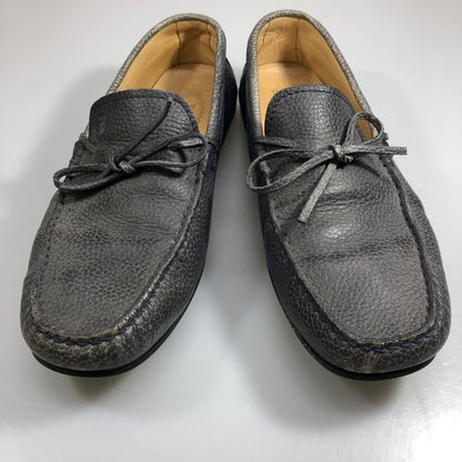 トッズ ドライビングシューズ シボ革 メンズ ネイビー サイズ7 TOD`S 約26.0cm【AFC47】