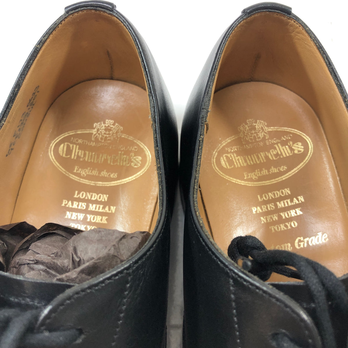 チャーチ コンサル 5都市 ストレートチップ ブラック 173ラスト サイズUK65F Church's ビジネスシューズ 約24.5cm【LA】【中古】