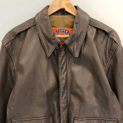 美品◆クーパー レザージャケット フライトジャケット A-2 メンズ ブラウン サイズS COOPER 【AFG1】