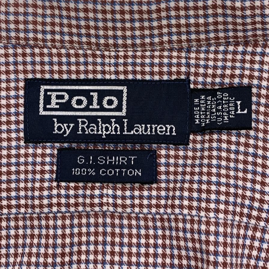 美品◆ポロ バイ ラルフローレン ワークシャツ ダブルポケット チェック メンズ サイズL POLO BY RALPH LAUREN 【AFB10】