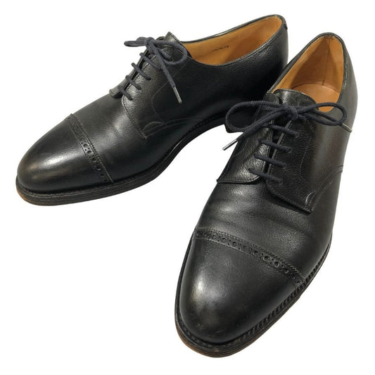 ジョンロブ ラッセル パンチドキャップトゥ ブラック サイズ8E JOHN LOBB ビジネスシューズ 約26.5cm【LA】【中古】