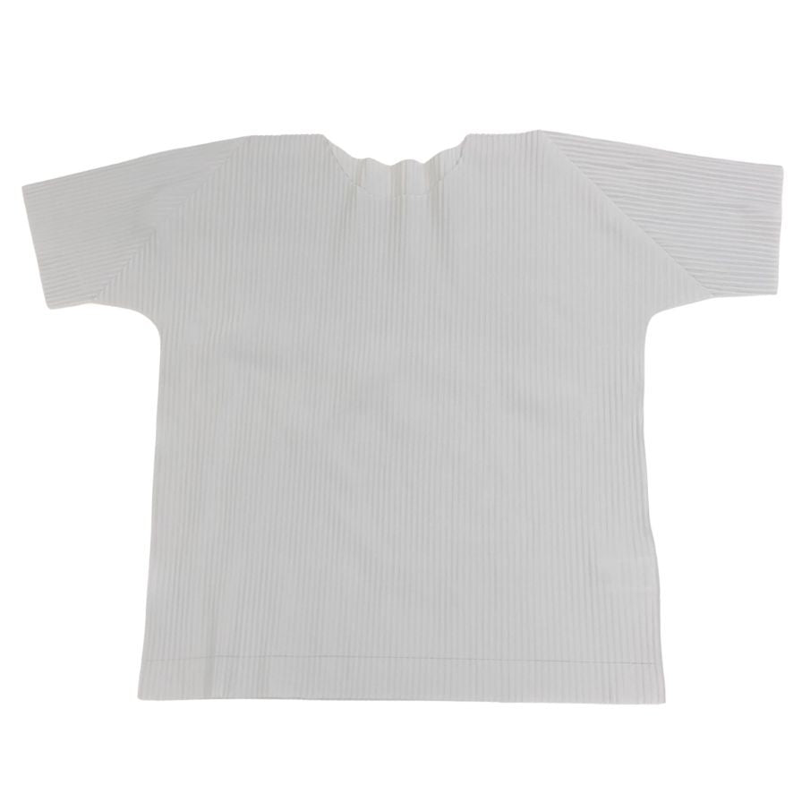 美品◆イッセイミヤケ ミー プリーツ カットソー MI82KK666 ホワイト サイズ表記不明 ISSEY MIYAKE ME 【AFB43】