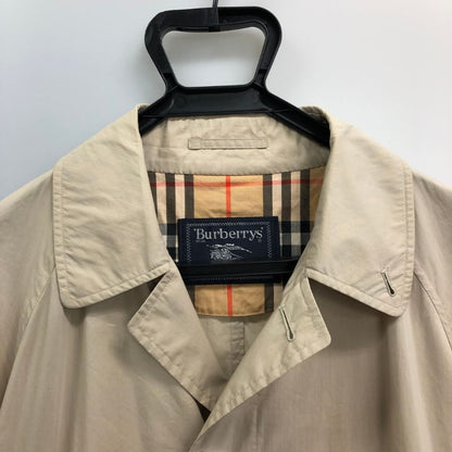 美品◆バーバリー バルカラーコート 90S 旧タグ ベージュ ナイロン混 メンズ サイズ160  Burberry 【AFB36】