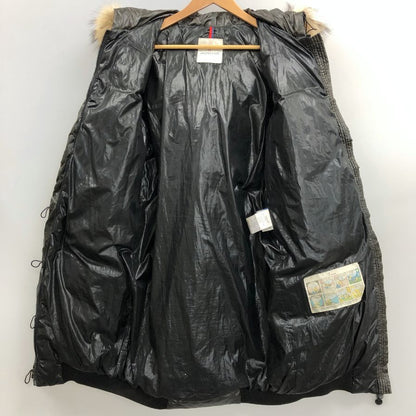 中古■モンクレール ダウンコート LUCIE ラクーンファー ブラック レディース サイズ2 MONCLER 【AFA13】