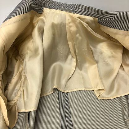 美品◆コルネリアーニ 3つボタン ジャケット ストライプ柄 シルク混 メンズ サイズ50 グレー系 CORNELIANI 【AFB46】